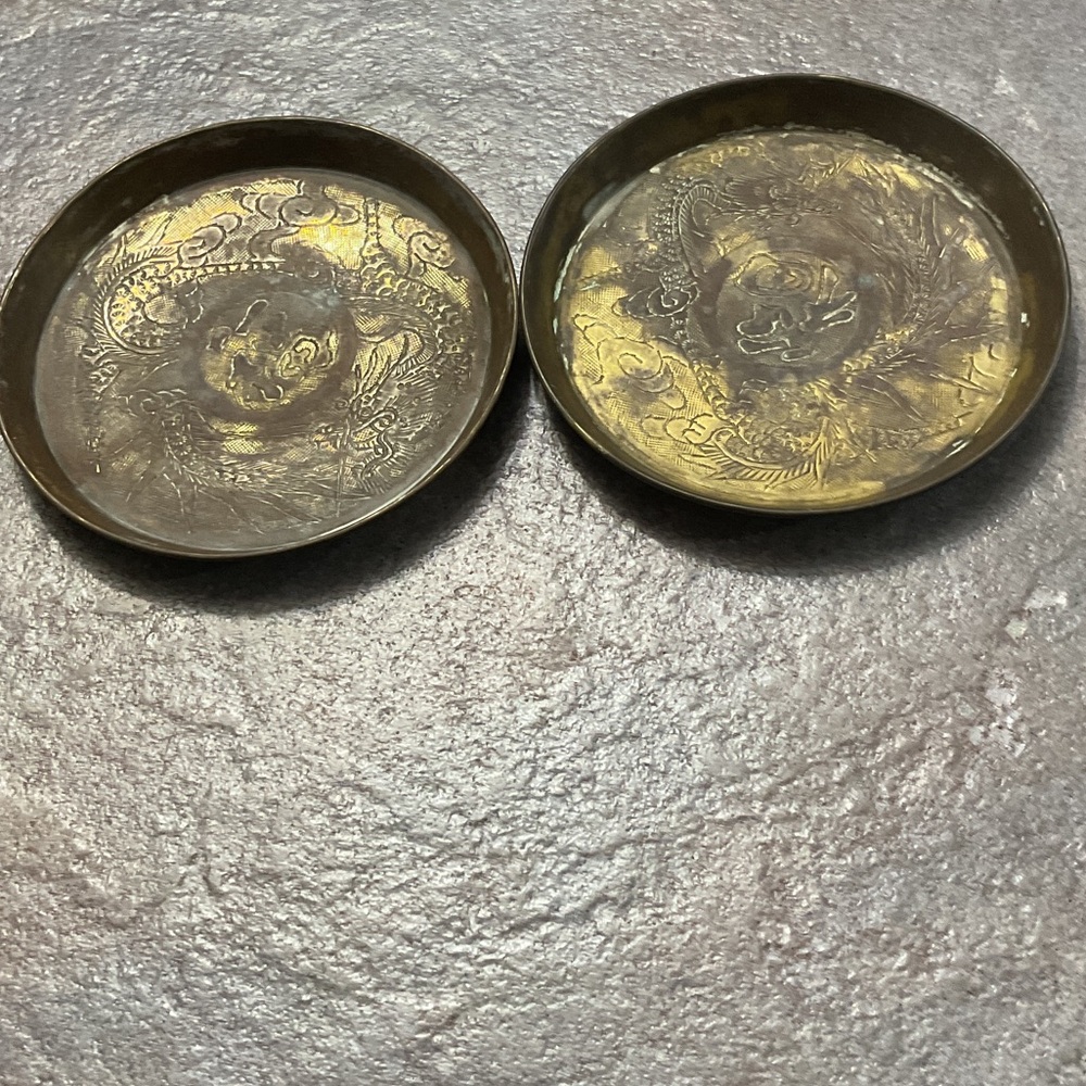 Vintage Brass Decorative Plates